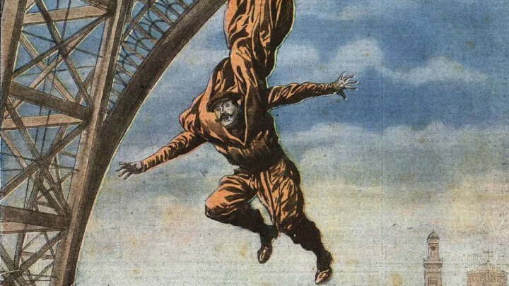 Ilustrace tragického pádu na stránkách dobových francouzských novin Le Petit Journal.