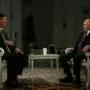 Kontroverzní novinář Tucker Carlson při rozhovoru s ruským vůdcem Vladimirem Putinem.