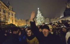 Oslavy Silvestra na Staroměstském náměstí v Praze v roce 2017 