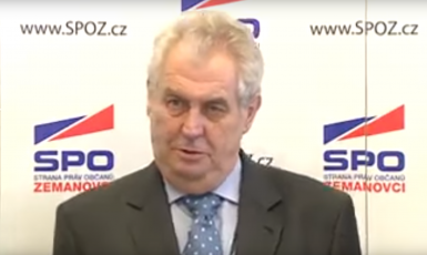 Miloš Zeman na tiskové konferenci SPOZ dne 15. listopadu 2017 (youtube)