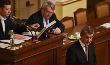 Lídři neformální koalice Andrej Babiš, Vojtěch Filip a Tomio Okamura (ČTK)