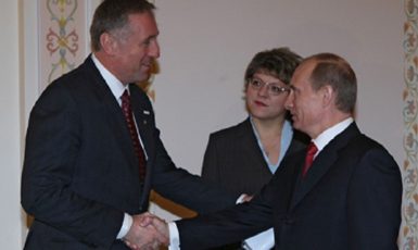 Mirek Topolánek (vlevo) a Vladimir Putin (Official Website of the Government of the Russian Federation)