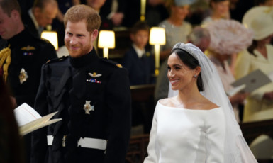 Britský princ Harry a americká herečka Meghan Markleová si řekli ano na královském hradě Windsor.  (ČTK)