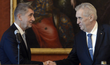 Premiér Andrej Babiš a prezident Miloš Zeman  (ČTK)