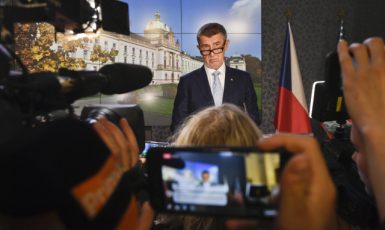Tisková konference premiéra Babiše
 (ČTK)