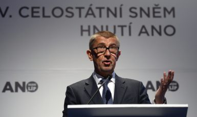 Premiér Andrej Babiš na sněmu hnutí ANO (ČTK)