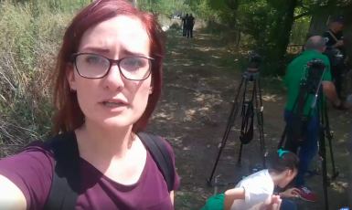 Europoslankyně Markéta Gregorová se na dovolené stala svědkyní další ruské krádeže gruzínského území (Screenshot, FB Markéty Gregorové)