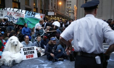 Demonstrace hnutí Occupy Wall Street v New Yorku (2014) (ČTK)