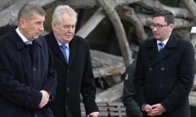 Miloš Zeman a Andrej Babiš na Čapím hnízdě. (ČTK)