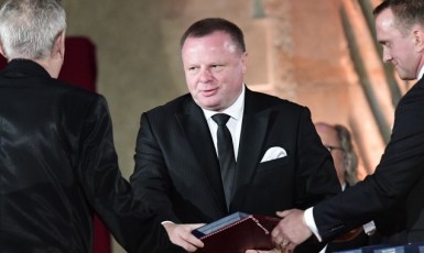Podnikatel Milan Fiľo převzal 28. října 2018 na Pražském hradě Medaili Za zásluhy. (ČTK)