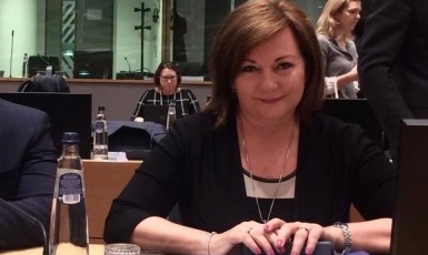 Ministryně financí Alena Schillerová (ANO) na Radě ECOFIN v Bruselu (FB AS)