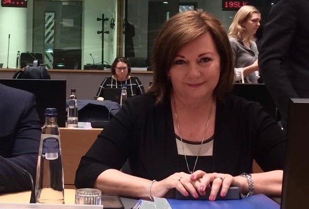 Ministryně financí Alena Schillerová (ANO) na Radě ECOFIN v Bruselu (FB AS)