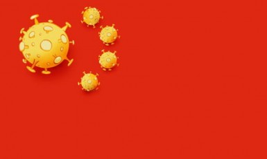 Čínský režim při zatajování původu pandemie narazil i na motiv spojující čínskou vlajku s vyobrazením koronaviru (Niels Bo Bojesen, Jyllands-Posten)