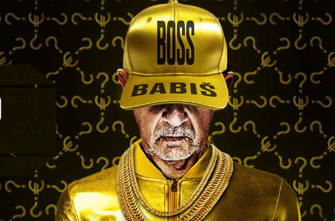 Plakát k divadelní inscenaci Boss Babiš (FB Divadlo RePublika)
