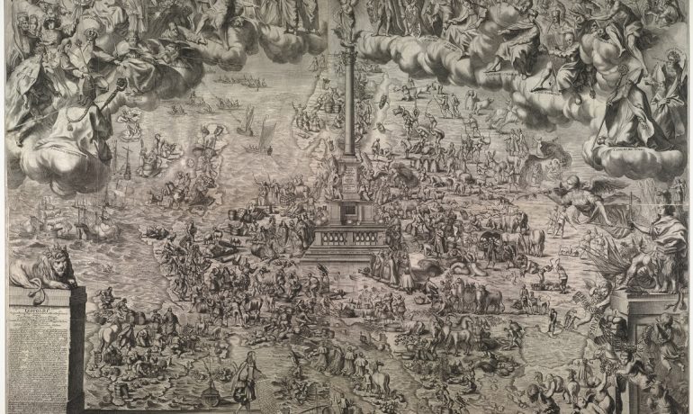 Mariánský sloup v Praze jako střed Evropy - univerzitní teze Jana Bedřicha z Valdštejna (1661) (archiv autora)