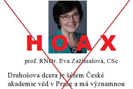 Nesmyslné lži šířené o šéfce AV Evě Zažímalové řetězovými zprávami (Facebook Jiřího Drahoše)