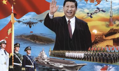 Si-Ťin-pching jako předseda Ústřední vojenské komise ČLR (propagandistický plakát) (chineseposters.net)