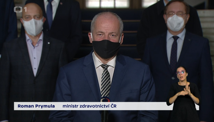 Ministr zdravotnictví Roman Prymula  (Screenshot ČT)