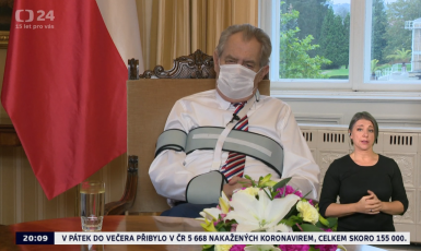 Prezident Miloš Zeman (Print screen Česká televize)