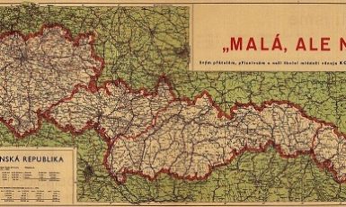 Mapa druhorepublikového Česko-Slovenska po "amputacích" z roku 1938 (wikipedie)