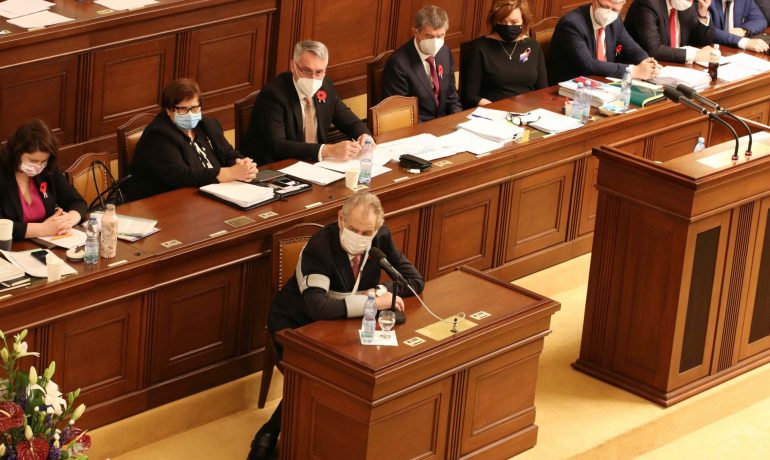 Prezident Miloš Zeman ve Sněmovně v roce 2020 (PSP ČR)