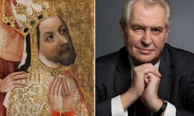 Karel IV. a Miloš Zeman – první byl prozíravý hospodář, druhý je jen umanutý megaloman.  (wiki / miloszeman.cz (koláž))