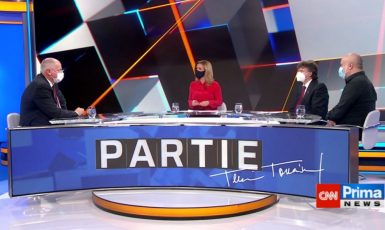 Roman Prymula, Milan Kubek a René Levínský v nedělní Partii Terezie Tománkové (print screen CNN Prima News)