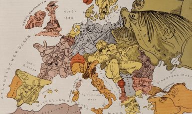Evropský kontinent v politické karikatuře z roku 1914 (Archiv PH/NO)