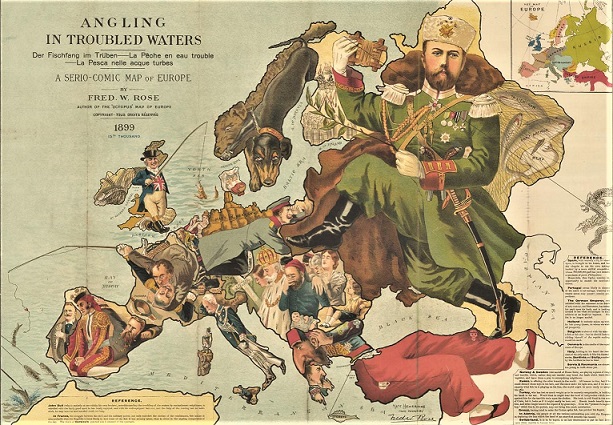 Východní Evropa měla také v minulosti podobu hrozby (britská karikatura z roku 1899)  (Archiv NO)