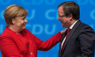 Kancléřka Angela Merkelová a nový předseda CDU Armin Laschet (profimedia.cz)
