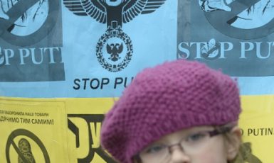 Pražská demonstrace proti ruské agresi vůči Ukrajině (16. 3. 2014) (ČTK – Michal Krumphanzl)