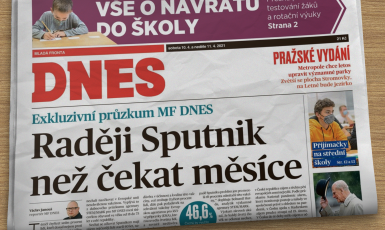 Sobotní (10. dubna 2021) vydání deníku MF DNES (Forum 24)