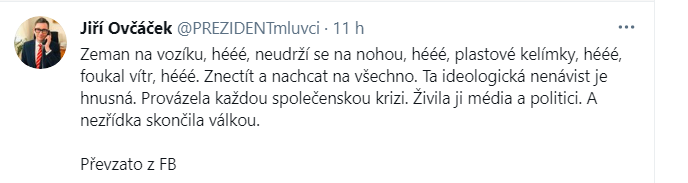 Twitter/Jiří Ovčáček