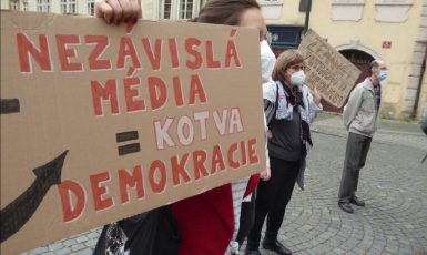 Demonstrace za nezávislost České televize. (Jiří X. Doležal)