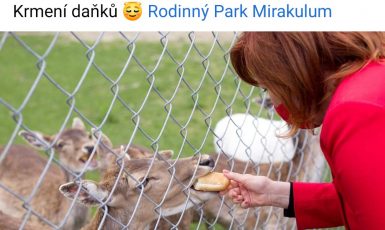 Paní ministryně krmí zvířata v zoo.  (Facebook/ Alena Schillerová)