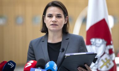 Svjatlana Cichanouská (ČTK/AP/Mindaugas Kulbis)