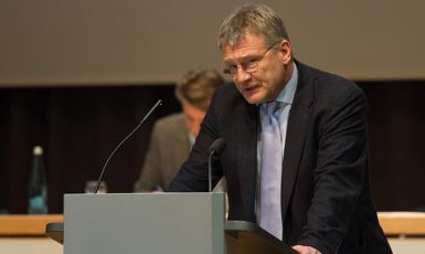 Jörg Meuthen at the 6th party convention of the AfD Baden-Württemberg in Karlsruhe-Neureuth on January 17th and 18th, 2015.This photo was created with the support of donations to Wikimedia Deutschland. (Wikimedia Commons / Robin Krahl / CC-by-sa-4.0)