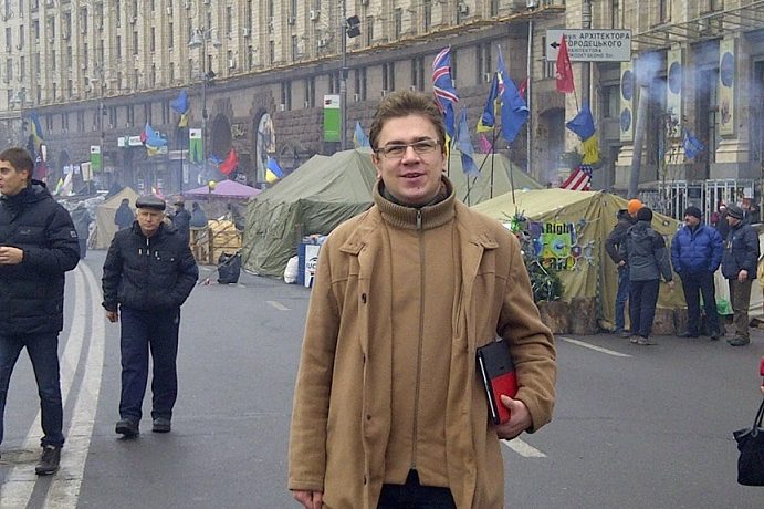 Historik a politolog Łukasz Adamski se mimo jiné věnuje i Ukrajině (Kyjev, 2020)  (Łukasz Adamski / se souhlasem)