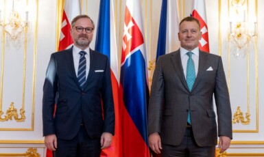 Premiér České republiky Petr Fiala a předseda Národní rady Slovenské republiky Boris Kollár. (Úřad vlády ČR)