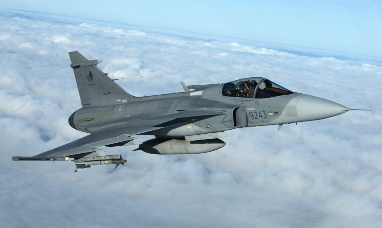 Síhačky Jas 39 Gripen jsou i ve výzbroji české armády (MilanNykodym/wikimedia.commons.org/CC-BY-SA-2.0)