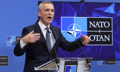 Generální tajemník NATO Jens Stoltenberg vyjádřil skepsi vůči ruským návrhům (Brusel, 7. 1. 2022) (ČTK/AP/Olivier Matthys)