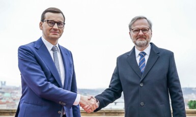 Polský premiér Mateusz Morawiecki a český premiér Petr Fiala (ODS) (Úřad vlády ČR)