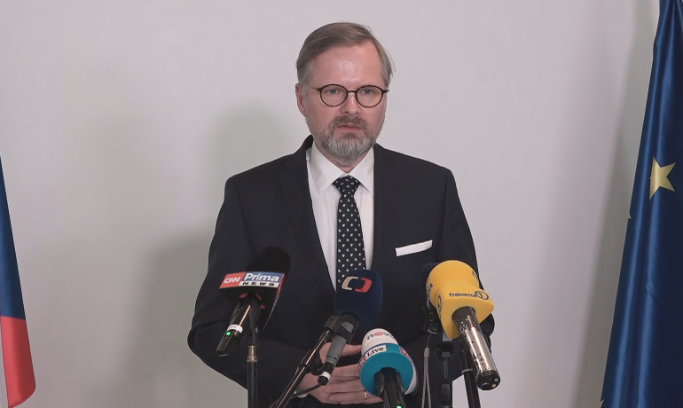 Premiér Petr Fiala (ODS) (Johana Hovorková / FORUM 24)