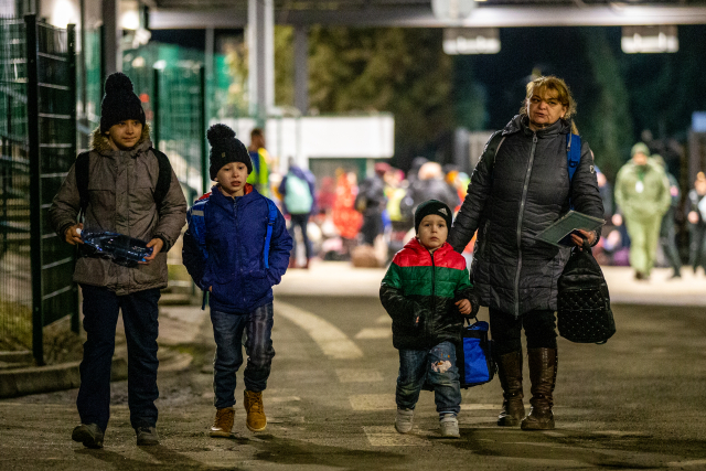 Lidé prchající před válkou na Ukrajině (ČTK/Pryček Vladimír)
