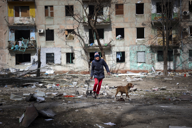 Město Mariupol na okupovaném území Ukrajiny. (ČTK/AP/Alexei Alexandrov)