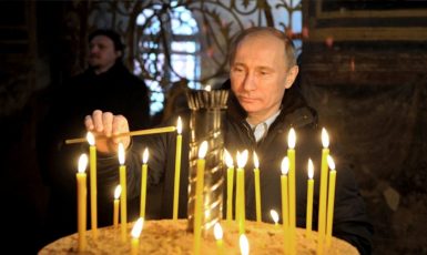 Ruský diktátor Vladimir Putin, formálně pravoslavný křesťan, je především válečný zločinec (commons.wikimedia.org/Premier.gov.ru)