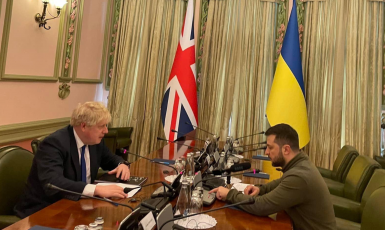 Boris Johnson, Volodymyr Zelenskyj (Embassy of Ukraine to the UK / se souhlasem)