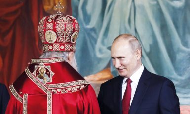 Moskevský patriarcha Kirill a ruský diktátor Putin společně budují „ruský svět“ a bojují proti „zkaženému Západu“ (Profimedia)