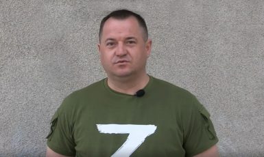Jurij Sirovatko, tzv. ministr spravedlnosti samozvané Doněcké lidové republiky. (Rossija 1)