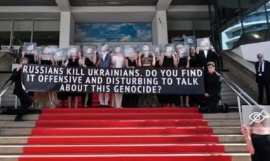 Ukrajinští filmaři protestují na festivalu v Cannes proti ruské válečné agresi (Vzgljad / se souhlasem)